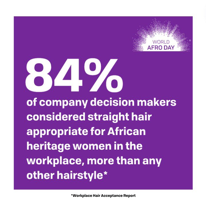 I am a grateful for our new research even though it shows how much work there is to do! Africans are the only people on the planet asked to change physically for acceptance and advancement #endhairbias #worldafroday #training #equalitylaw