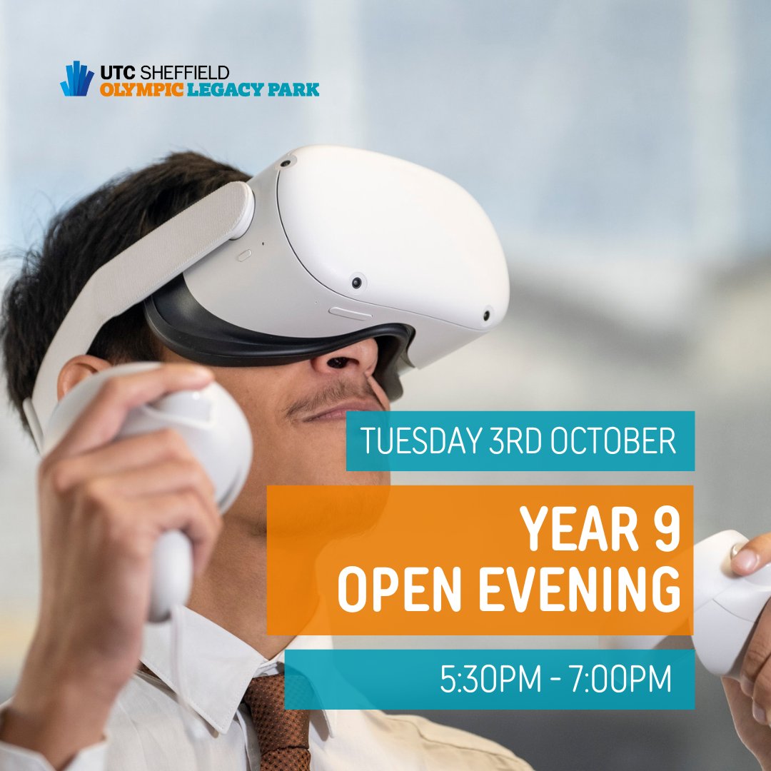 📢 Less than a week to go until our next open event!

🔬⚽👩‍💻 Join us to find out all about study at the UTC and our exciting specialisms of Sport, Computing and Health Sciences &amp; Social Care.

➡️ Register now: utcsheffield.org.uk/olp/events/