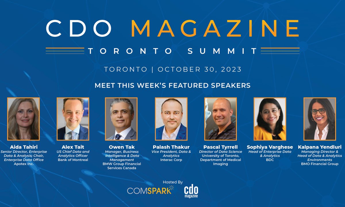 Meet a few of our leading industry experts who are among the 50+ speakers at the #CDOMagazineTorontoSummit hosted by CDO Magazine. Get ready for an inspiring day of insights, networking, and knowledge-sharing!

🔗 Claim your COMPLIMENTARY registration: hubs.ly/Q023xQSg0