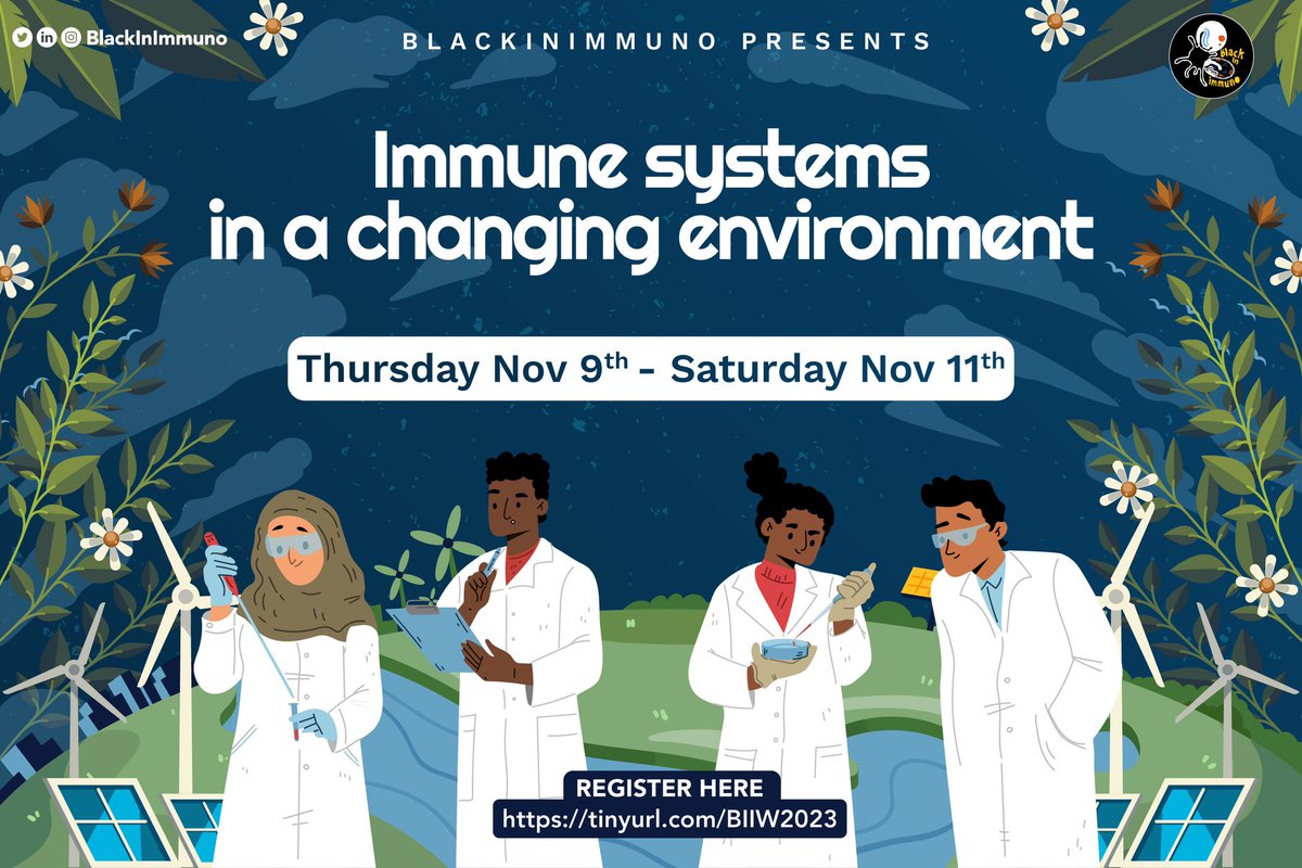 Drumroll, please!! 🥁 We are excited to announce the 2023 Black in Immuno Week! This year we’ll be focusing on Immune Systems in a Changing Environment. We’ve got an excellent program of speakers and sessions so stay tuned, get registered, and save the date! #BIIW2023
