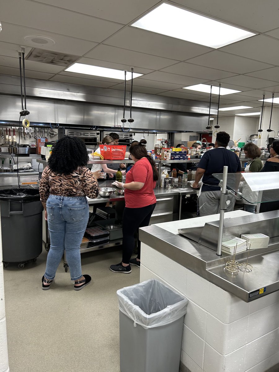 It’s a busy morning at CTC with the Public Service Career Fair and the Culinary Arts students making noodles. ⁦<a href="/CTC_Asst_Dir/">Cory DeVaul</a>⁩ ⁦<a href="/CTCDirector/">Susie Suits</a>⁩ #onedistrictoneteam