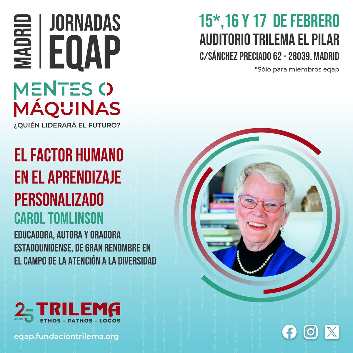 ¡EMPEZAMOS A PRESENTAR A NUESTROS PONENTES!👏 La primera es @cat3y ➡ Educadora, autora y oradora estadounidense, experta en #AtenciónALaDiversidad Pronto abrimos inscripciones. Y como siempre ¡Habrá condiciones especiales para la #RedEQAp! #IA #futuro #Jornadas #personalización