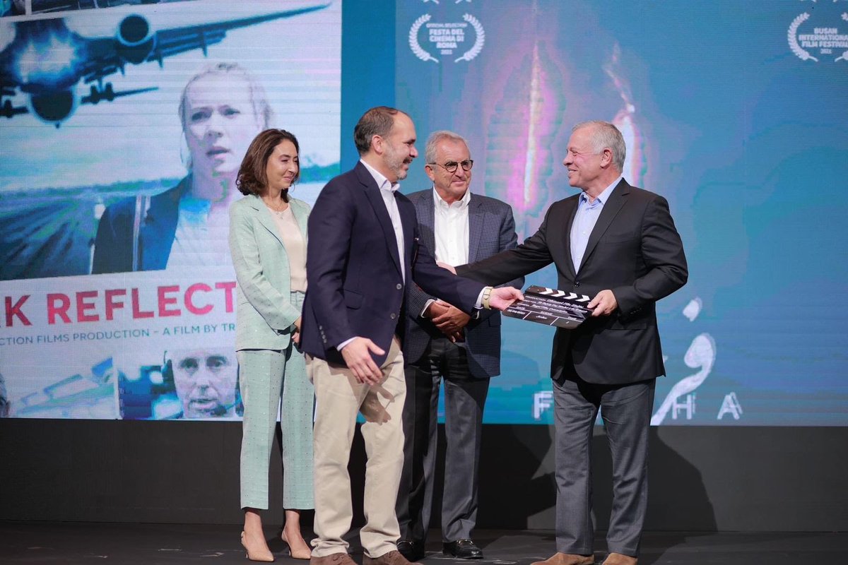 ArabCinemaCntr's tweet photo. 20 years of #RFC 🎬🇯🇴

Last night, His Majesty King Abdullah inaugurated #olivewoodstudios — Jordan’s first specialized studio complex for filmmaking — on the 20th anniversary of our #ACCPartner the Royal Film Commission @FilmJordan!

#ACCpartners #ArabCinemaCenter #ACC https://t.co/1k6SXRJ1oG