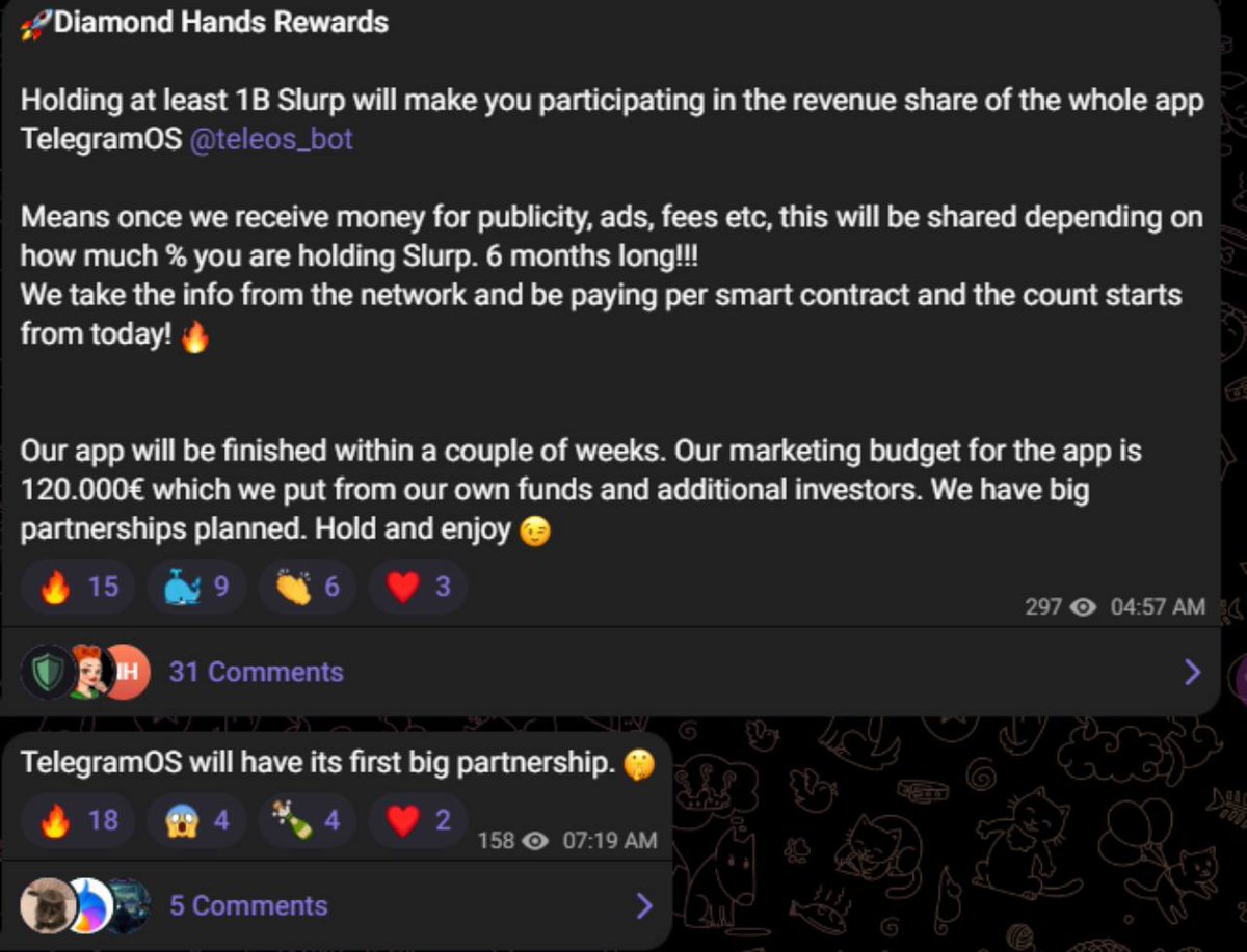 KocaturkSa47870's tweet photo. @dominicVEMP @CalciumERC $SLURP 

Rev Share announced + Partnership in place to be announced 

We might have a moooner here @Telegram_OS

I keep watching 

mCap of around 120k$ 

It can fly hard with good push 🚀🚀🚀

#telegramOS #slurp https://t.co/3fufFjGDx7