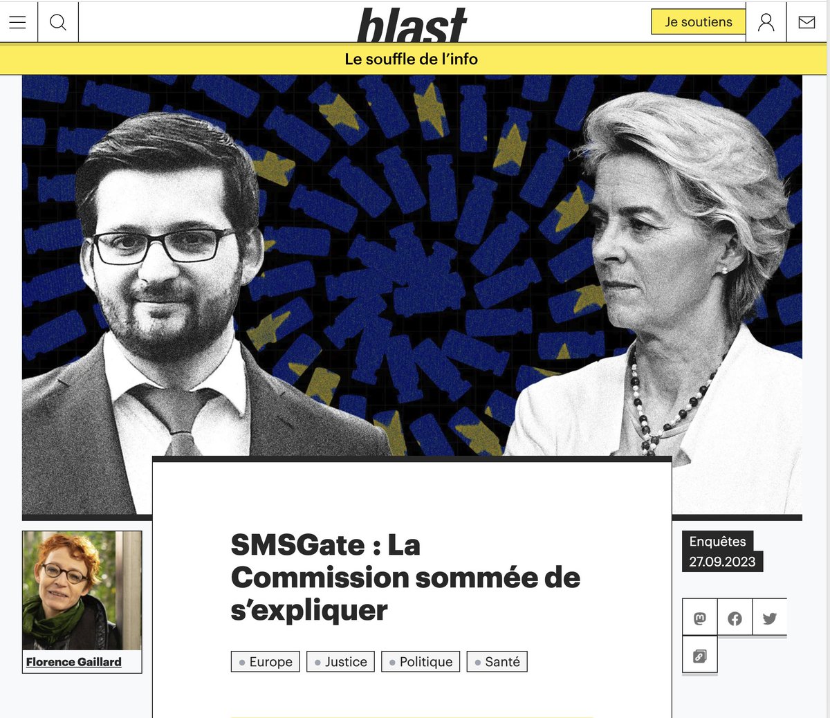 CorinneReverbel's tweet image. #Pfizer #VonderLeyen #SMSGate #deleteGate
&quot;Sommée de s’expliquer sur ses manquements aux droits fondamentaux dans le différend qui oppose Ursula von der Leyen à Frédéric Baldan, la Commission européenne remet ce mercredi ses réponses à la Cour de justice de l’Union européenne…