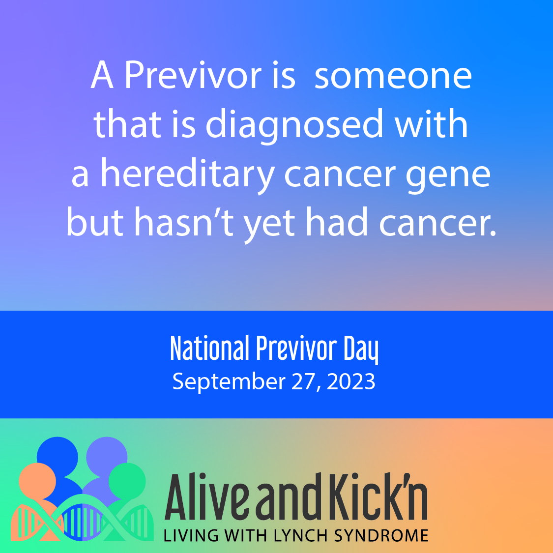ColonCancerCoal's tweet photo. Join us in recognizing Previvor Day and honoring those who have been affected by hereditary cancers. Help us raise awareness today:  share this message, and click here to learn more: https://t.co/kyVOvUpmLB

#HereditaryCancerWeek https://t.co/6xq25mOoKg