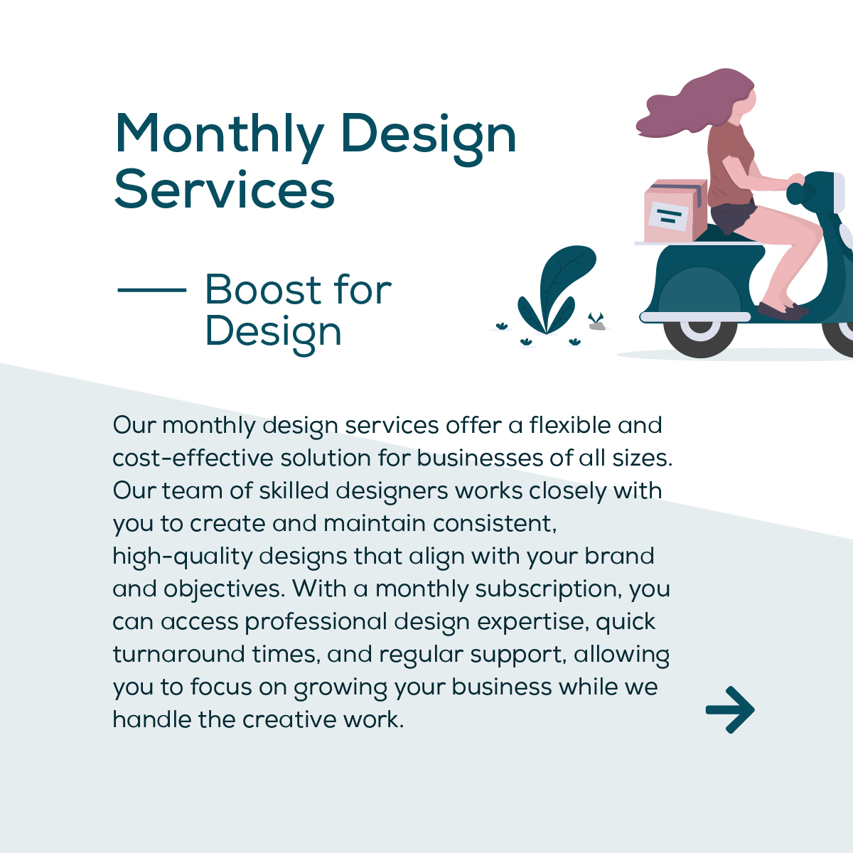 Our monthly design services offer a flexible and cost-effective solution for businesses of all sizes. Our team of skilled designers works closely with you to create and maintain consistent, high-quality designs that align with your brand and objectives.

tocacreative.com/package