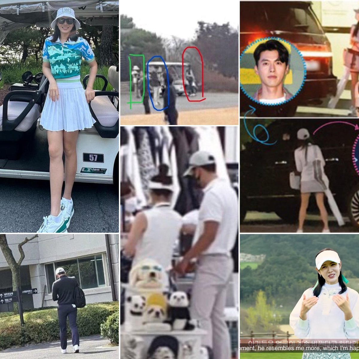balmaincouple's tweet photo. I can’t believe I’m grateful abt golf. Watching I’m able to see the effort &amp; work YJ put in since 2018. HB must have been so impressed. Encouraging &amp; getting to know ea other btwn shots. HB’s butt &amp; YJ’s legs in 🔥fits bonus 😂 Now married w/ baby that looks like them. Thx golf🥹 https://t.co/zXBFhdE31A