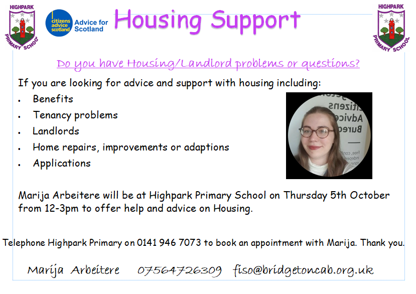 Are you looking for advice on Housing/Landlords? Need help filling in forms or advice on where you stand with Landlords? Please book an appointment to speak to our expert Marija who can help. Telephone us on 0141 946 7073 for an appointment. <a href="/FISO_Bridgeton/">FISO_BridgetonCAB</a>  #supportingfamilies