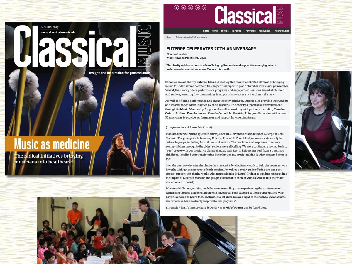 Wonderful article in Classical Music UK magazine
Autumn 2023
classical-music.uk
Celebrating our first 20 years - link to Euterpe website - info
musicisthekey.org