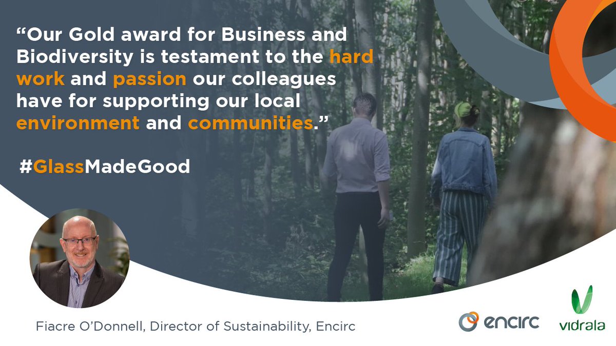 Encirc's tweet photo. Our Cheshire factory was recently awarded the 'Gold Level' in @BITC 's Business and Biodiversity Charter!🤩
Hear what Fiacre O'Donnell, our Director of Sustainability had to say about the win: https://t.co/LUCbHpTH8O
#Biodiversity #Sustainability #GlassMadeGood https://t.co/2ICqF6Evgq