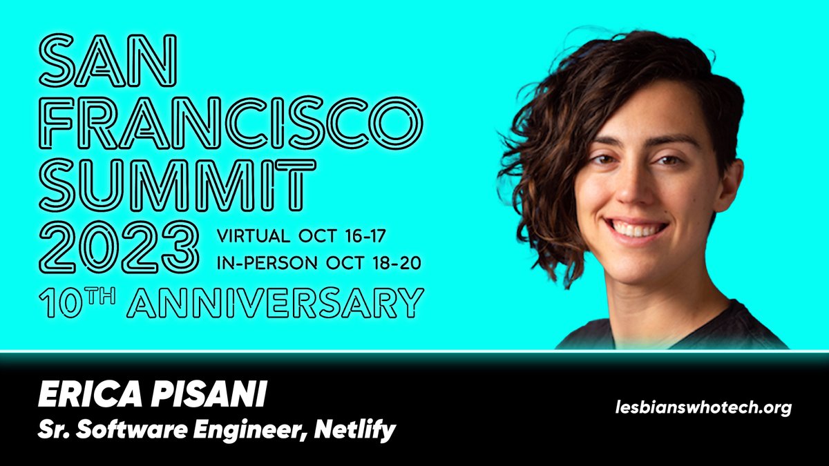 I'm so excited to share that I'll be speaking at the 10th annual @lesbiantech SF Summit! You can catch my talk 'Living on the Edge' on Oct. 16th at the ✨FREE ✨ virtual conference.

Check out the full agenda here 👀: events.lesbianswhotech.org/sanfrancisco20…

#LWTSummit #LesbiansWhoTech #LWTSquad