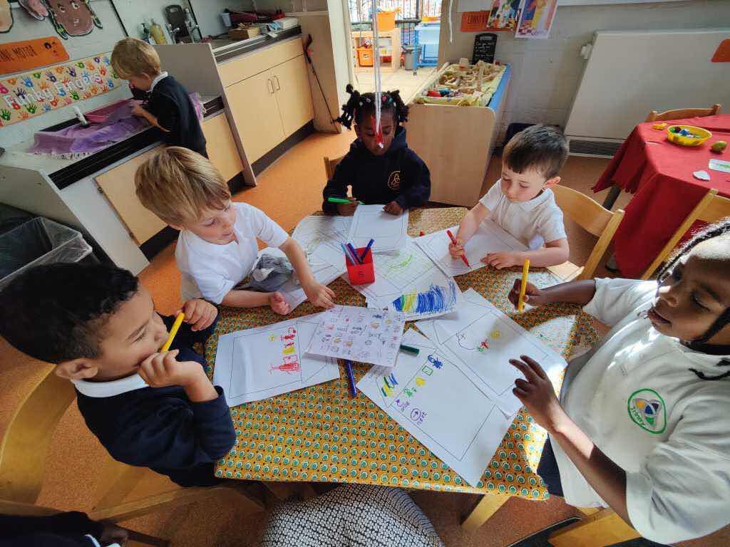 news4trinity's tweet photo. This week Reception's Focus text is ‘So Much’ by #TrishCookeandHelenOxenbury
We've read the story, made r own story maps, talked about r families & role played looking after babies and having lots of ‘family parties!’ #LearningLovingLiving #ReceptionLife https://t.co/WNlvSnnpnV