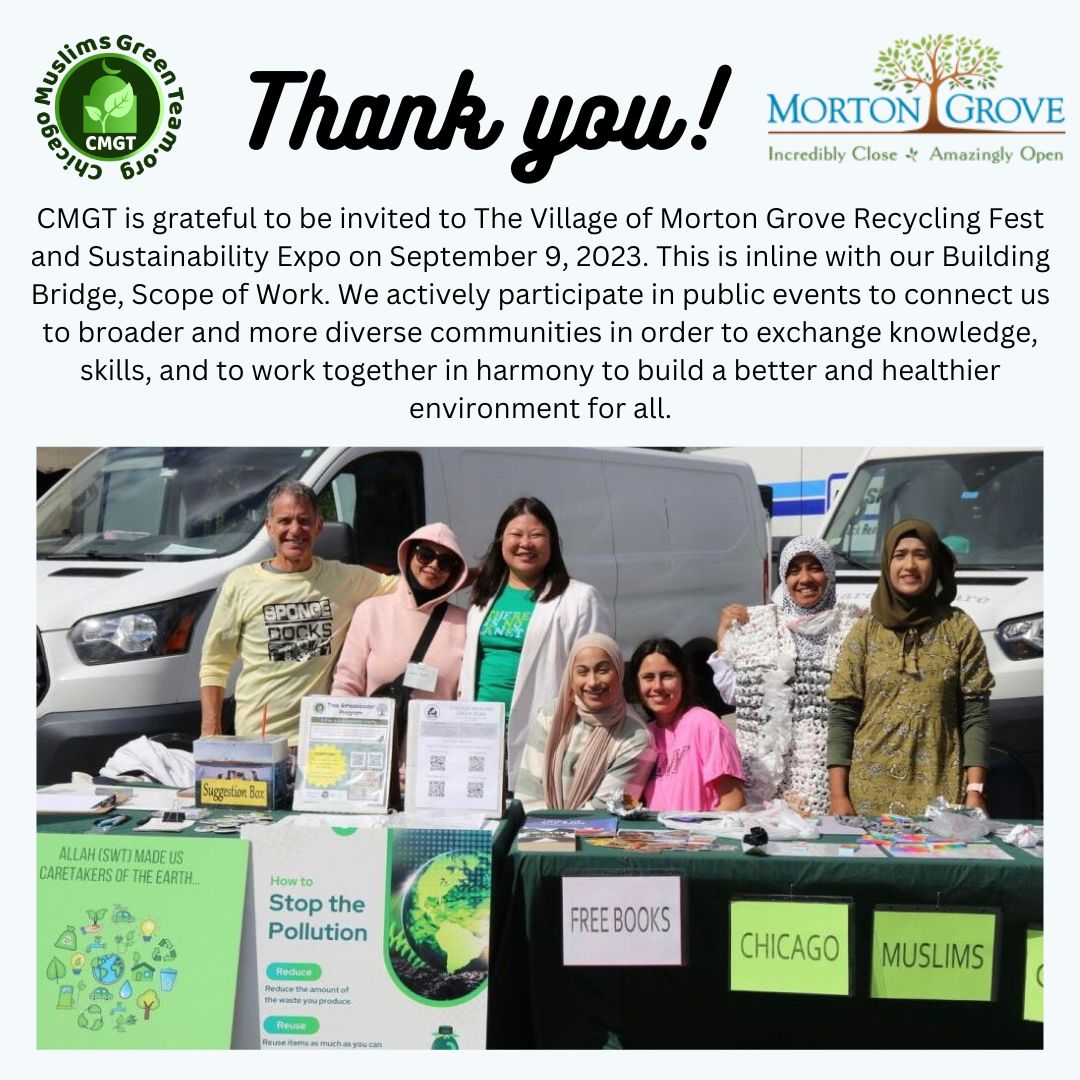 ChiMuslimsGreen's tweet photo. To see pictures from our tabling event, visit our webpage here:
https://t.co/1CBSP2lBo9
Join us at our next tabling event, tomorrow at the Grand Opening of Sustainable Center Nature Museum, and at the Harvest Festival, El Paseo Community Garden on Sept 30, inshaAllah. https://t.co/LZwydepEy8