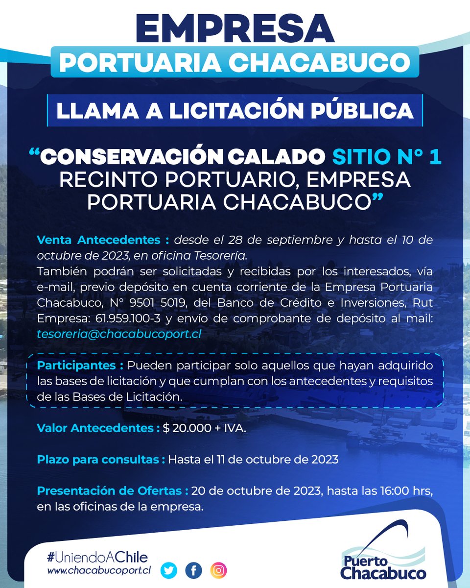 emporcha's tweet image. #licitación #propuestapublica #calado #muelles Tenemos el siguiente llamado a licitación, participa!