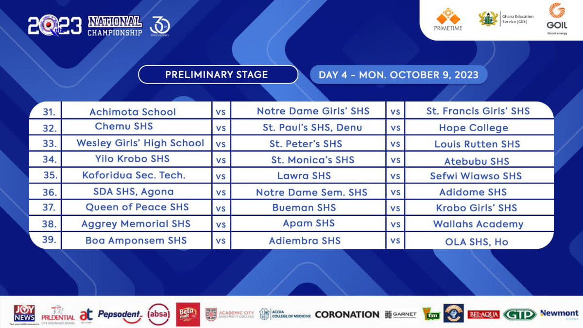 The die is cast. The contests are set. Which contest are you looking forward to? 

#NSMQ30 #NSMQ2023 #Primetime