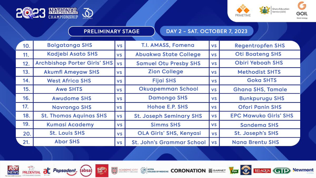 NSMQGhana's tweet photo. The die is cast. The contests are set. Which contest are you looking forward to? 

#NSMQ30 #NSMQ2023 #Primetime https://t.co/FHJRrkw1xg