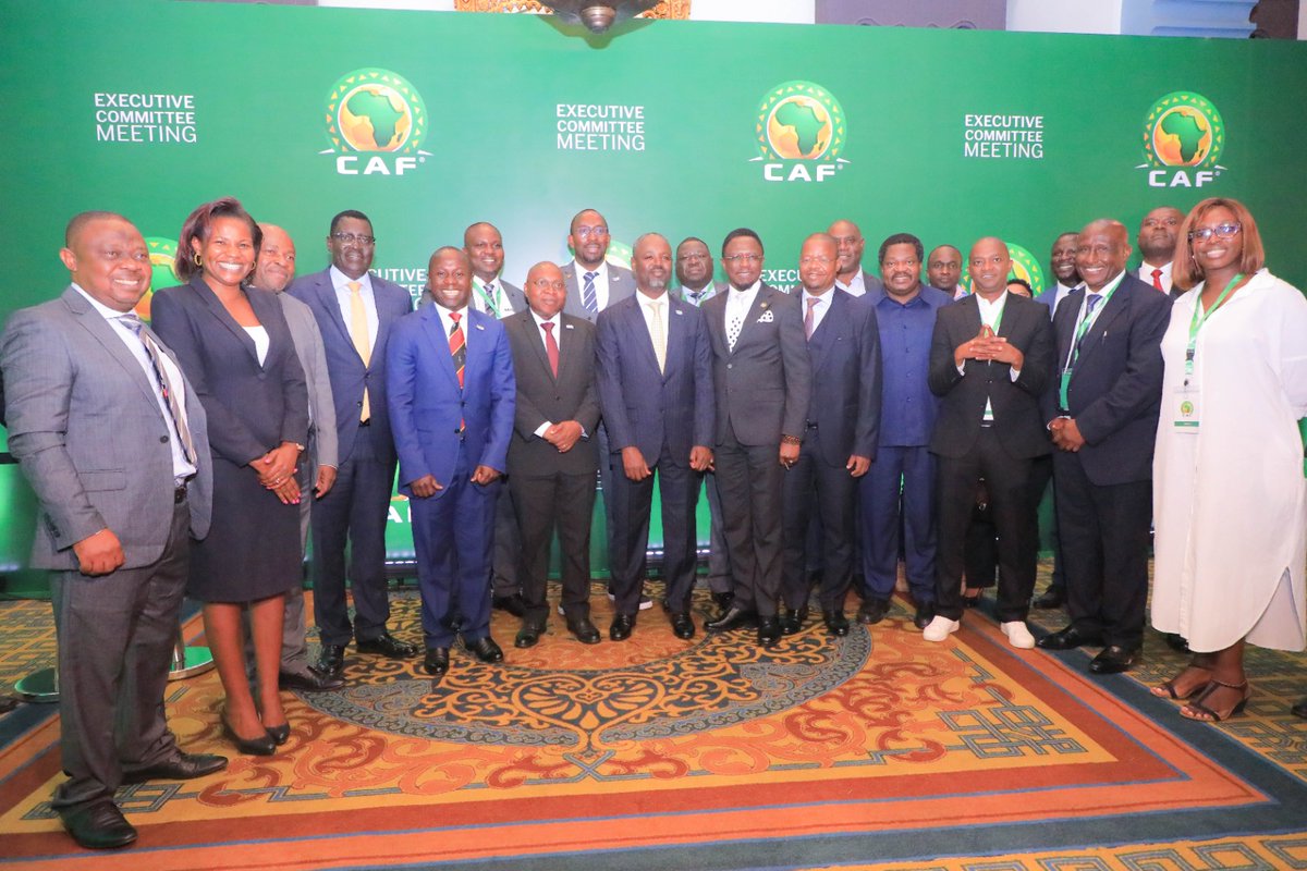 azamtvtz's tweet photo. WENYEJI WA AFCON 2027: Viongozi mbalimbali wa Soka kutoka nchi za Tanzania, Kenya na Uganda kwenye picha ya pamoja baada ya Mkutano wa Shirikisho la Soka Barani Afrika (CAF).

(Imeandaliwa na @anoth_paul )

#AFCON2027 #CECAFAZONE #AzamSportsUpdates https://t.co/5zefdCBvnb