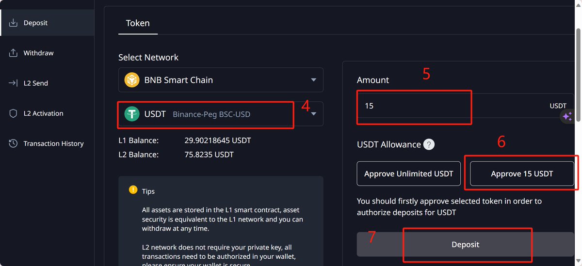 VortexDexOffice's tweet photo. We have some questions from users regarding "How to trade on Vortex?" 
1. Enter vortex and connect wallet: https://t.co/JLkW4nmMYc
2. Follow step 1→2→3→4→5→6→7→8 in the picture below and initiate the L2 deposit to complete activation. https://t.co/O9IAbNysfn