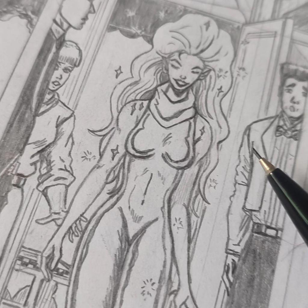 YantonoLiong's tweet photo. Drawing Meggan again.Last night i drew Meggan close up panel scene and tonight, I drew the full body of Meggan and the hotel staff.✏️
#Marvel #marvelcomics #excalibur #captainbritain #brianbraddock #meggan #comicart #pencil #wip #makingcomic #yantoliongart https://t.co/Qd5SGf0Tgk
