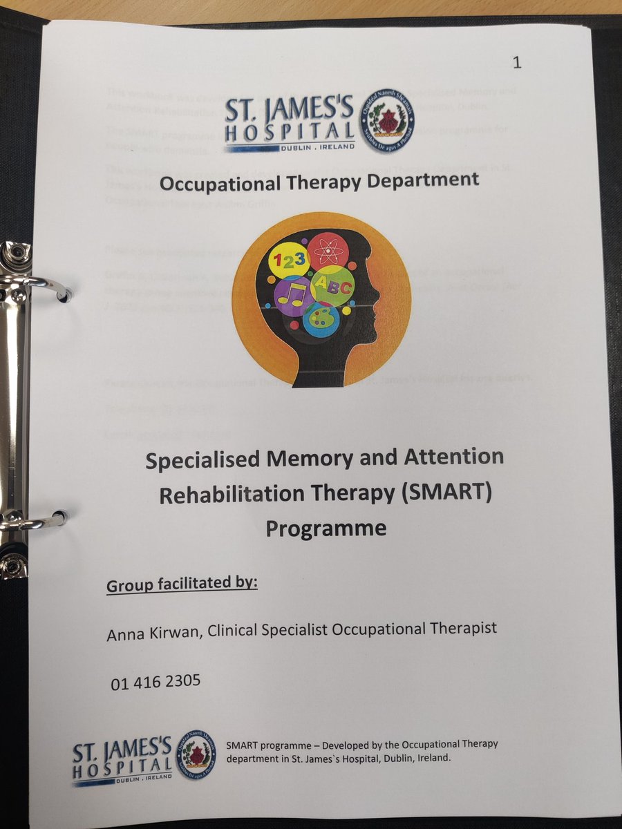Delighted to facilitate the first week of the SMART programme today in <a href="/stjamesdublin/">St James's Hospital</a> after its brief hiatus. Four fantastic group members and supportive family members taking part. Looking forward to the next 4 weeks!
