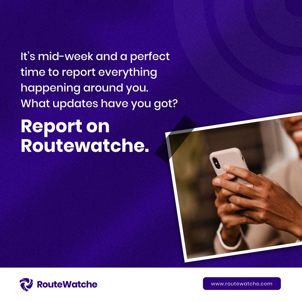 Be a Routewatcher and help keep others in your community safe.

As a Routewatcher, your journey doesn't end when you report an incident but when a life is saved because of your timely report.

#RouteWatche #JoinOurCommunity