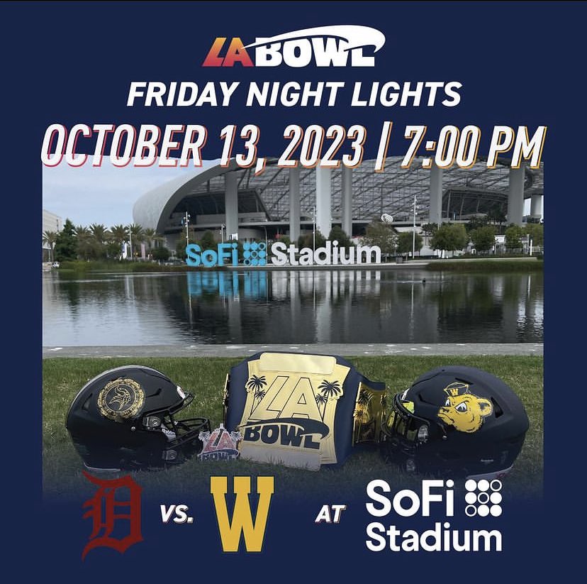 VIKING NATION!! We are excited to announce that this years DOWNEY vs WARREN game, will be held @sofistadium on Friday, October 13th at 7:00pm. Tickets go on sale tomorrow, Thursday, Sept 28th on Ticketmaster.com LETS MAKE HISTORY VIKING NATION!