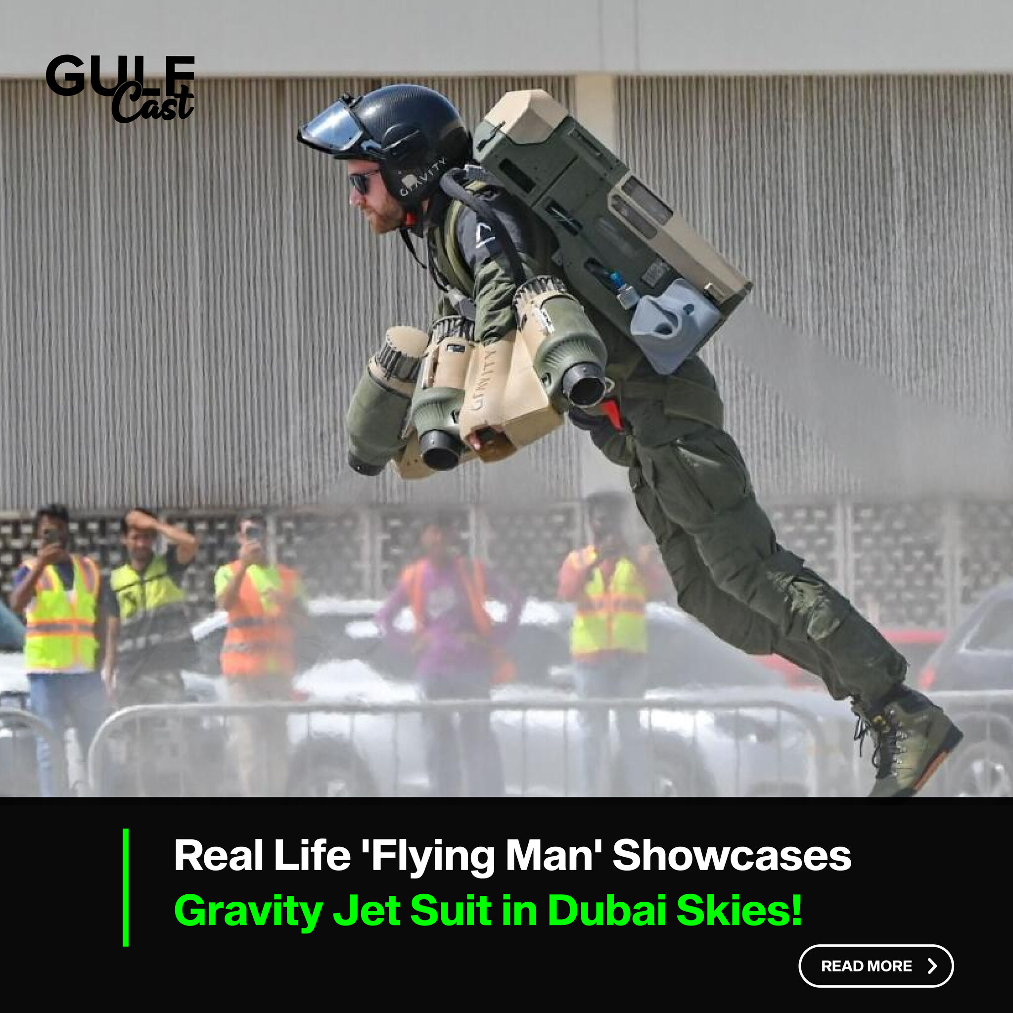 Jet Pack Flying Man Over Dubai 