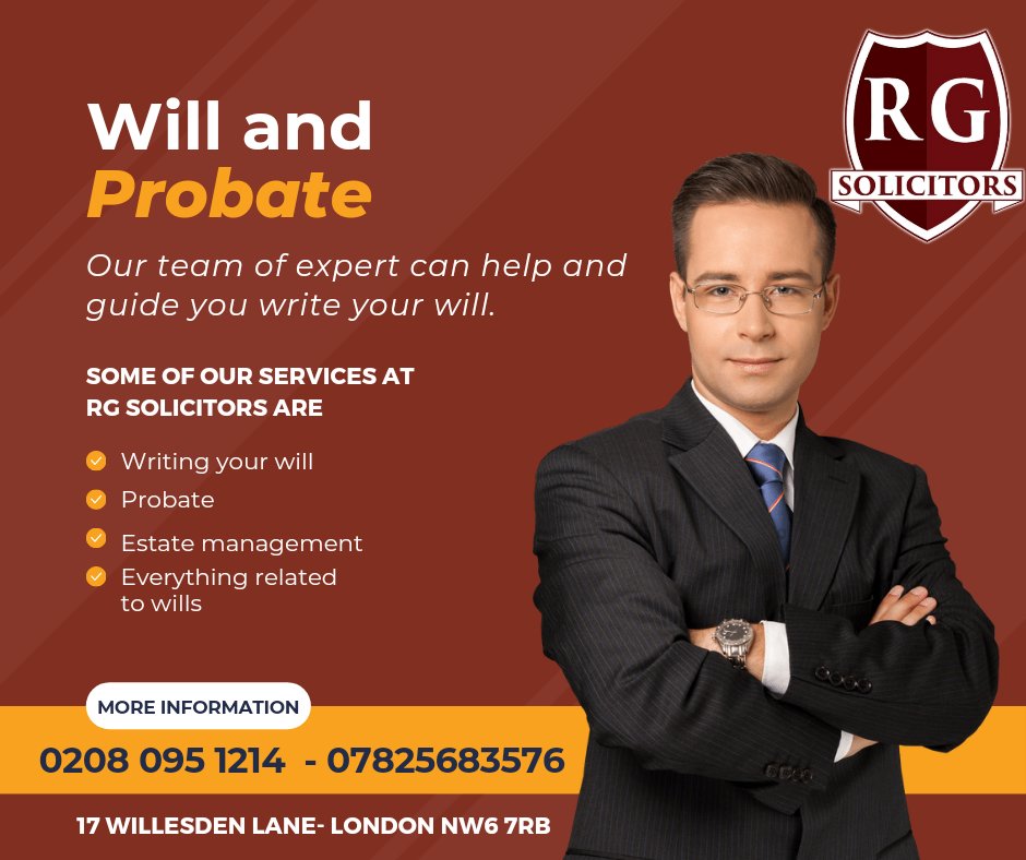 rgsolicitors's tweet photo. LONDON SOLICITORS 
#will writing and #probate
0208 095 1214 https://t.co/ZursuWp7S4