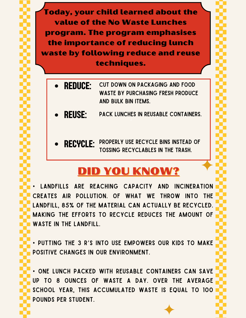Aim2BGreen's tweet photo. Students are back in school. Consider these things when packing lunches for you and your family! https://t.co/E4mqlSAr6y