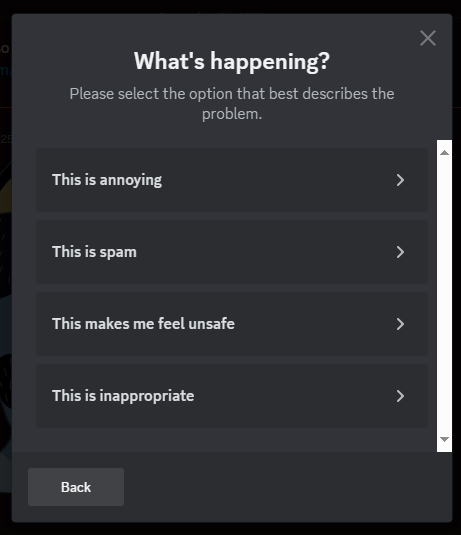 DiscordBetasES's tweet photo. Ya puedes reportar a los usuarios de Discord directamente desde la aplicación, puedes reportar la foto, nombre, biografía, pronombres, o estado del perfil, desde si es un perfil de spam, inapropiado, molestoso o si te hace sentir inseguro de alguna forma. https://t.co/nzEByKvkoq