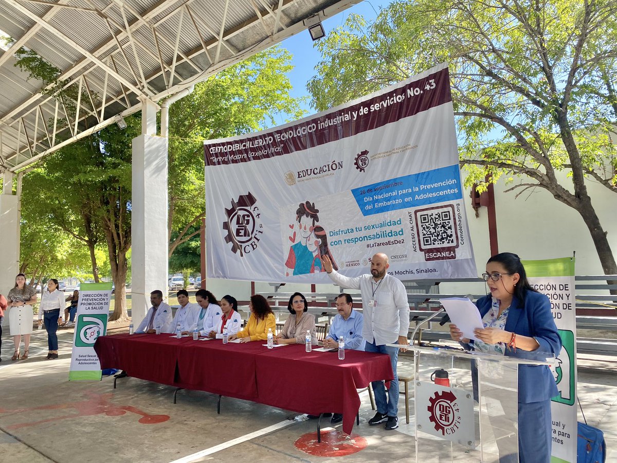 capalosmochis's tweet photo. Secretaria de Salud zona norte a través del programa de FOMALASA, Fomento a la Salud, en coordinación con CBTis 43 fué sede de inauguración del “Día Nacional para la Prevención del Embarazo en Adolescentes”, contando con la participación de UNEME CECOSAMA unidad Los Mochis. https://t.co/muPuJCn0Ym