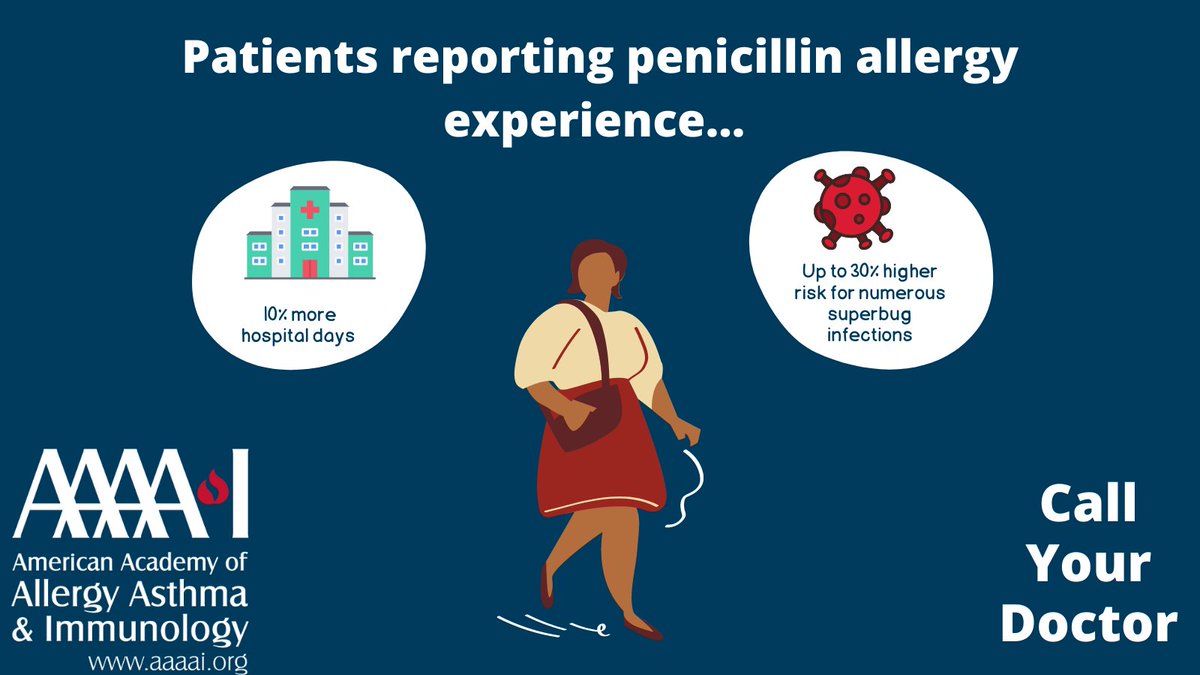 👀💊9/28 is National Penicillin Allergy Day! I devoted much of my career to studying the negative impact of taking a reported penicillin allergy as truth and using alternative antibiotics. Some adverse consequences are preventable through penicillin allergy evaluation 1/3
