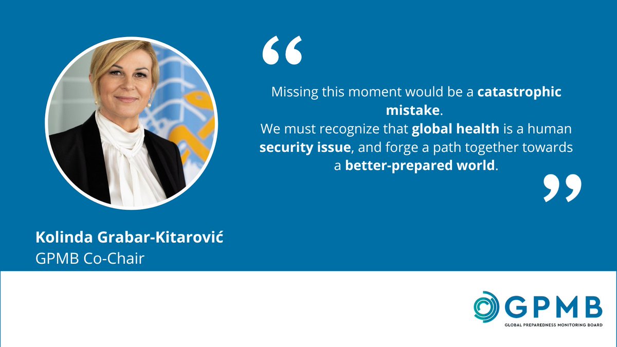 "Local outbreaks of diseases ... could quickly become major outbreaks". Following her address to the #UNGA #PPPR HLM, <a href="/TheGPMB/">The Global Preparedness Monitoring Board</a> co-Chair <a href="/KolindaGK/">Kolinda Grabar-Kitarović</a> has published an op-ed in <a href="/ThinkGlobalHlth/">Think Global Health</a> on why leaders must recognize global health as a security issue: bit.ly/tgh-gpmb