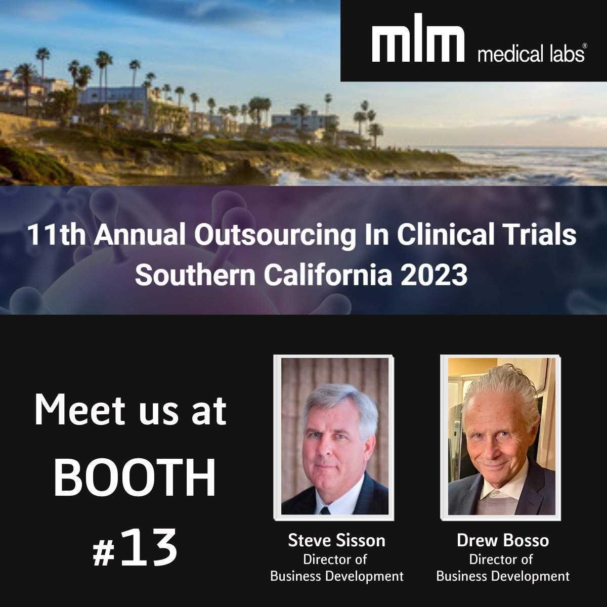 At #OCTSoCal2023? Bring your most challenging #CentralLab questions to our industry experts who bring a combined 50 years experience in navigating the difficult terrain of #ClinicalTrials.  Reach out directly or just stop by.  Connect with Steve Sisson or Drew Bosso today.
