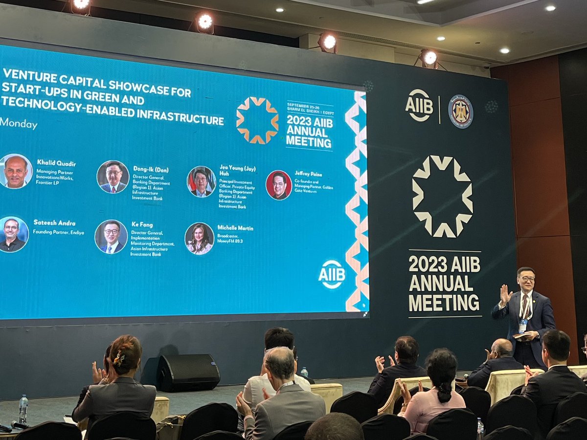 KeFang2002's tweet photo. Excited to serve as one of the judges at the third @AIIB_Official Venture Capital Showcase event. Our Venture Capital Investment Program aims to support the development of entrepreneurship which in turn underpins regional prospects and spurs technology innovation. https://t.co/lQGZ3EEqRN