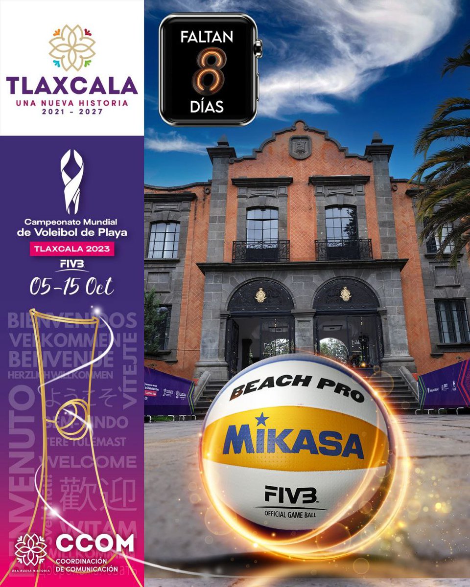 GobTlaxcala's tweet photo. ¡Estamos a 08 días del Campeonato Mundial de Voleibol de Playa #Tlaxcala 2023‼️

📣 Dato curioso 

🔎 Sabías que el primer partido de voleibol de playa 🤾🏻‍♂️ del que se tiene constancia fue en el Outrigger Canoe Club de la playa de Waikiki (Hawái) en 1915, cuando el entrenador y capitán del club, George Center, colocó una red en la arena y sacó un balón de voleibol para entretener a los miembros del club en un día en el que no había oleaje para hacer surf.  🏄🏻‍♀️

🌐 Visita la página oficial del evento en: https://t.co/rU01NnPUS8 

🎟 Adquiere tus boletos en: https://t.co/xUCMtuKEc6

✨Tlaxcala, no creerás que existe✨
#UnaNuevaHistoria  #CMVPT2023🟣

@LorenaCuellar @idetlaxcala @nbc @CONADE @FMVBvoleibol @MexBeachVolley