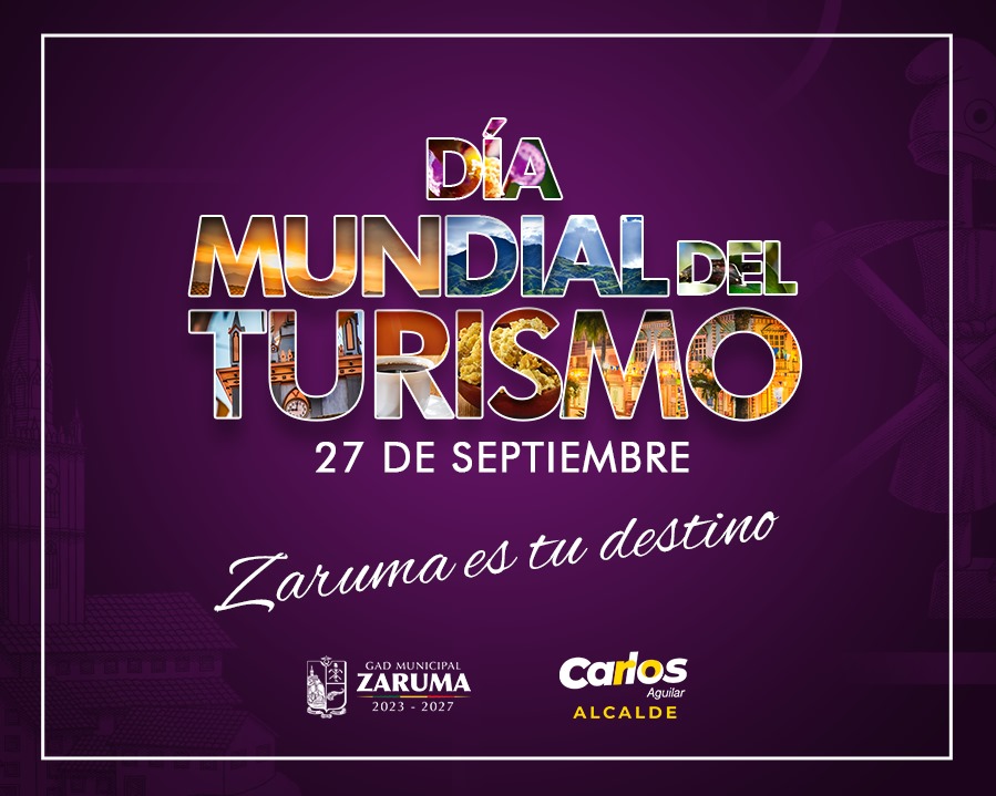 2️⃣7️⃣ de Septiembre #DíaMundialdelTurismo!
#Zaruma celebra por todo lo alto este gran día, la belleza paisajística,📸 su impresionante centro Histórico, la delicia de su Gastronomía 🍴hacen de Zaruma el mejor destino para  vivir una experiencia única y extraordinaria.