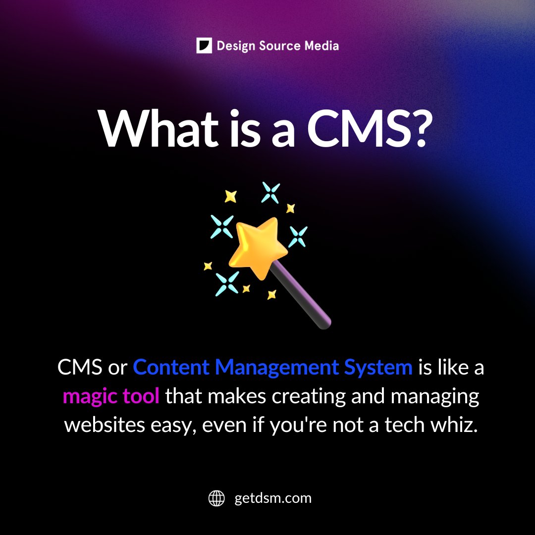 getdsm's tweet photo. A CMS is like that magical scrapbook, but for websites!

👩‍💻 No need to be a computer expert.
🌟 Helps you add words, pictures, videos, and more.
🎨 Choose how things look from ready-made designs.

#designsourcemedia #webdesign #contentmanagementsystem https://t.co/JcN0KJPW5w