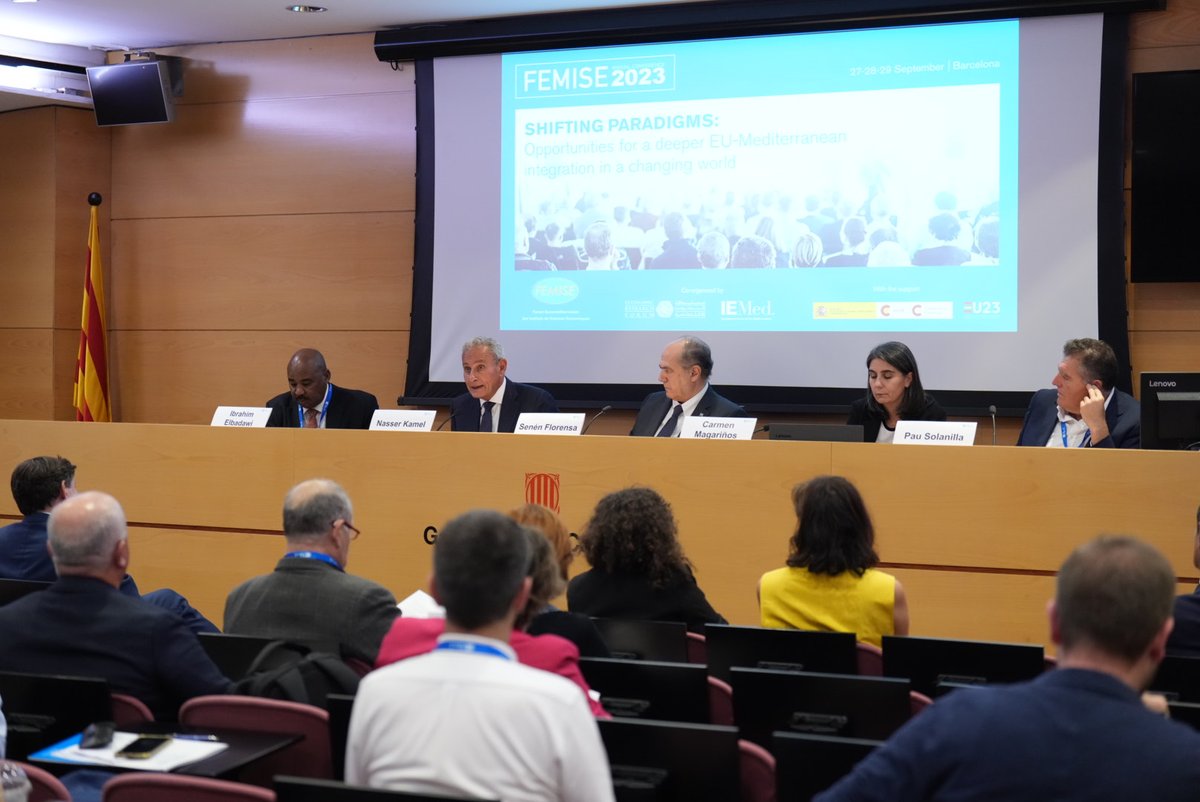 IEMed_'s tweet image. 📢Kicking off the #FEMISE_AC2023!!

🤝 A 3-day conference to address common economic challenges in the Euro-Mediterranean region and explore how to turn challenges into opportunities for a more #Resilient, #Sustainable &amp;amp; #Youth_Driven future.

🔴LIVE on youtube.com/@IEMedBarcelona