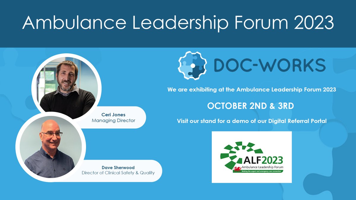 We are really looking forward to attending #ALF2023 to network, listen, learn and share how our Digital Referral Portal and Resilience EPR solution can be of benefit. 
#AmbulanceLeadershipForum #NHS #Ambulance