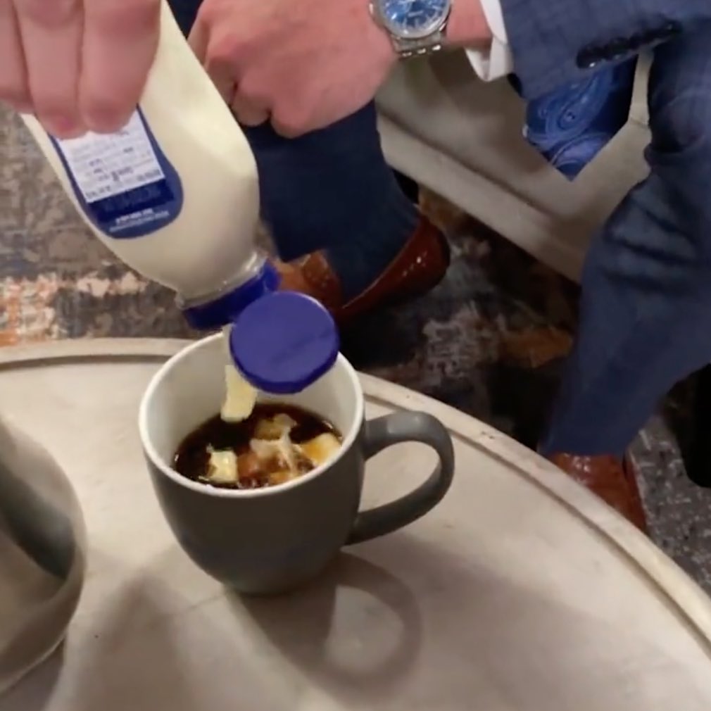 NeatCastPod's tweet image. Mayo in the coffee, is it good? Because watching it feels like a crime. #mayo #coffee #neatcast