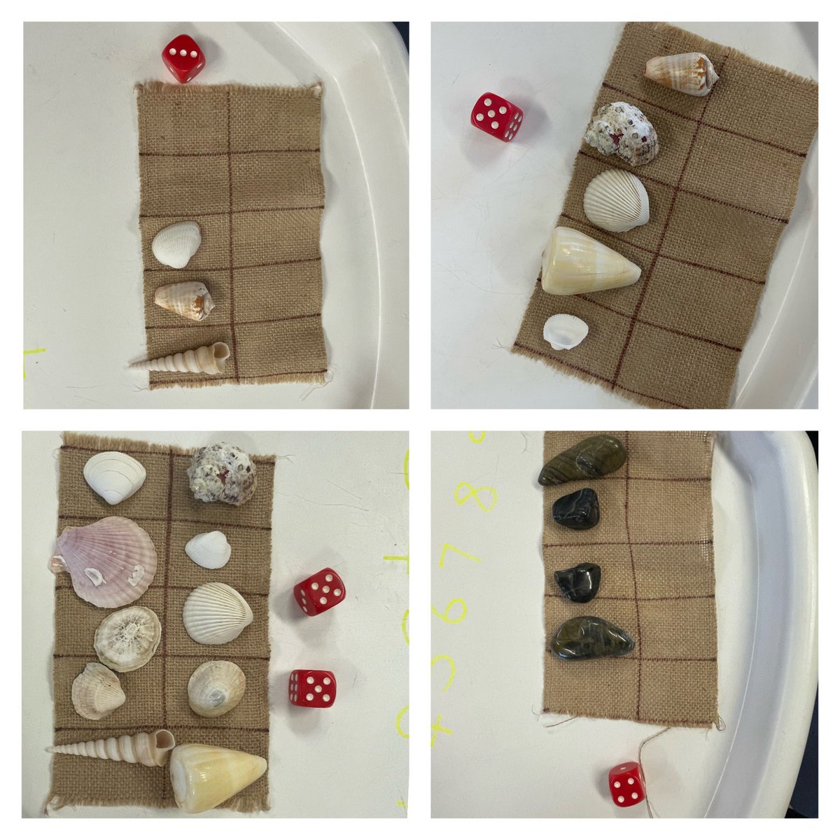 MrsGelston's tweet photo. Roll and Count 🎲 
#MathWeekScot
#numbersense #number #eyfs #p1a #mathsisfun #mathstufftray #eyfsmaths #earlyyears #learningthroughplay #playistheway #numeracy #numbertuff #tufftrayactivities #earlymaths #counting #dice #subitise #looseparts #natural 
#tensframe #counting #play https://t.co/yOja4Qq5Oa