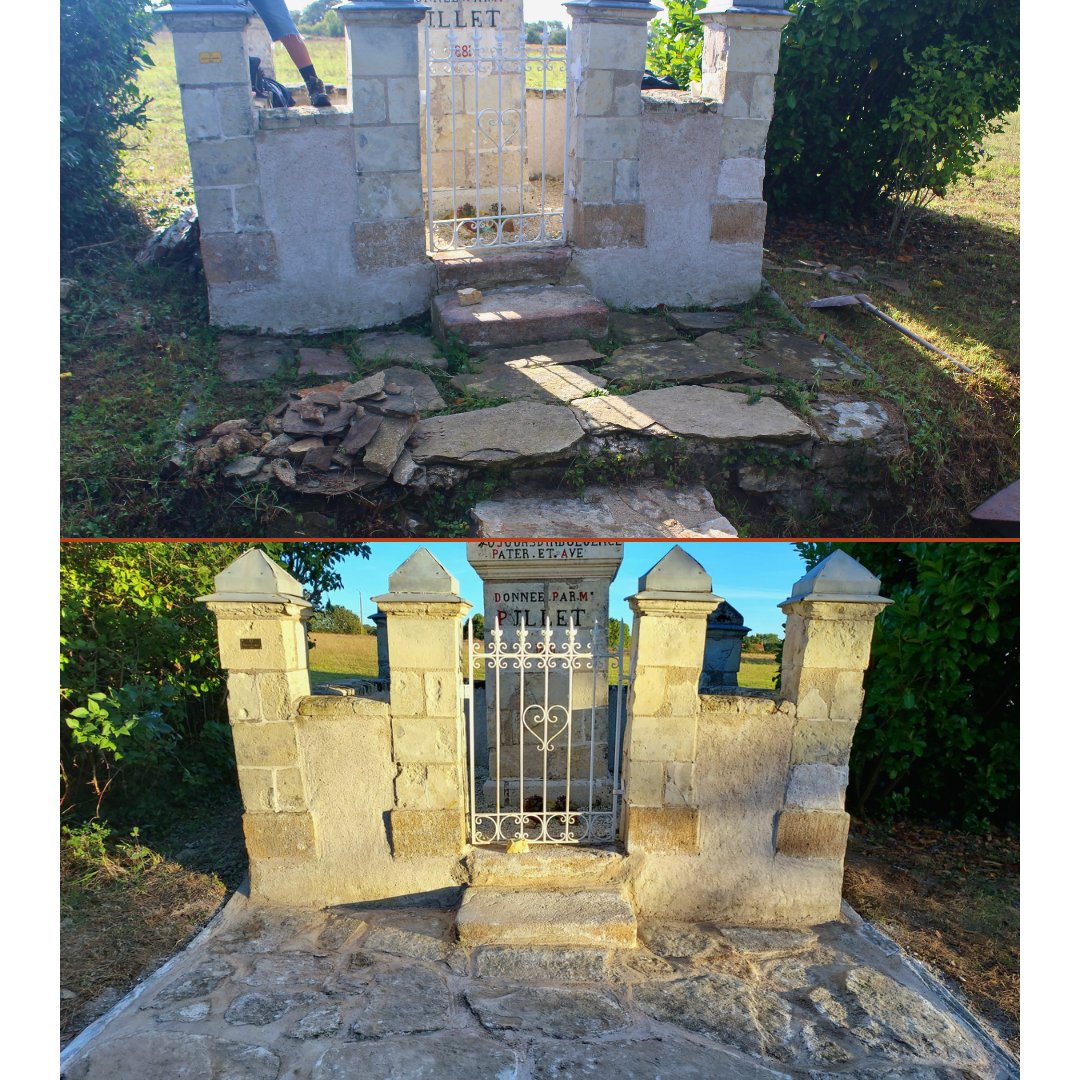 soscalvaires's tweet photo. Il a fallu plus de 2 ans de #travaux pour la #restauration entière de ce #calvaire !
#Décapage + #peinture de la #croix et de la grille
Restauration des piliers de tuffeaux, du #socle central, des murets de #pierres, du #perron, du #dallage et des #enduits à la chaux https://t.co/YR8dEx5Lsw