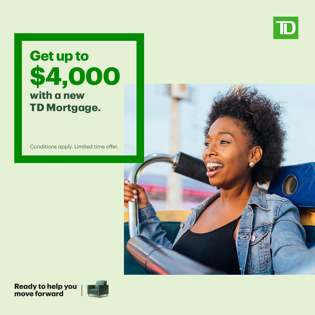 Kaelyn_TD's tweet photo. Get up to $4,000 with a new TD Mortgage. Conditions apply. Limited time offer. Speak to a TD Mortgage Specialist today. Learn more https://t.co/NSdHwrzFv4 https://t.co/g2AESCsDE1