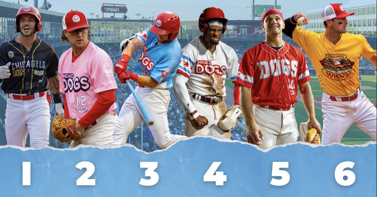 TheChicagoDogs's tweet photo. We had quite the lineup of jerseys this year! Which one was your favorite? #NoKetchup 🌭 https://t.co/dzRhmiLJAf