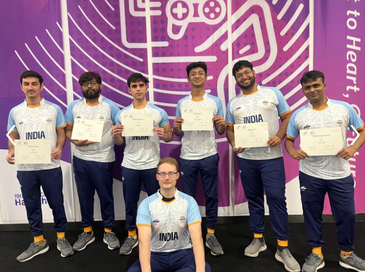 FitGMR's tweet photo. 🎮🇮🇳 @esfindia  League of Legends Team makes history at Asian Games 2022! 🙌 Captained by Akshaj Shenoy (Kai), they secured 5th place after a fierce battle in the quarter-finals against Vietnam. 🇻🇳 A milestone for Indian Esports! 🇮🇳 Great job @BoccChoy https://t.co/BMX448pXiY