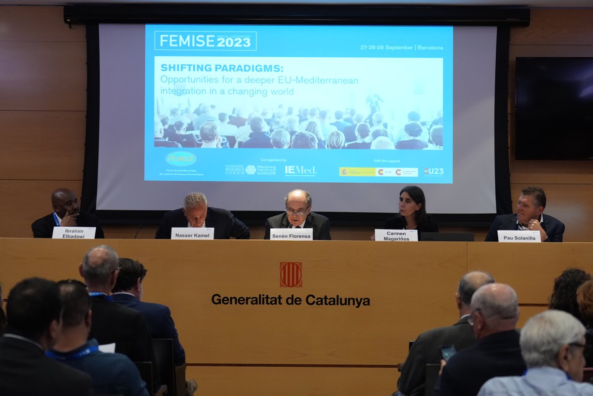 IEMed_'s tweet image. Welcoming remarks by @FlorensaSenen (@IEMed_) &amp;amp; @IbraElbadawi (@erflatest), and opening speeches by Nasser Kamel (SG @UfMSecretariat), @CMagarinosC (@AECID_es), and @PauSolanilla (bcn_ajuntament).

#FEMISE_AC2023

🔴LIVE on youtube.com/@IEMedBarcelona