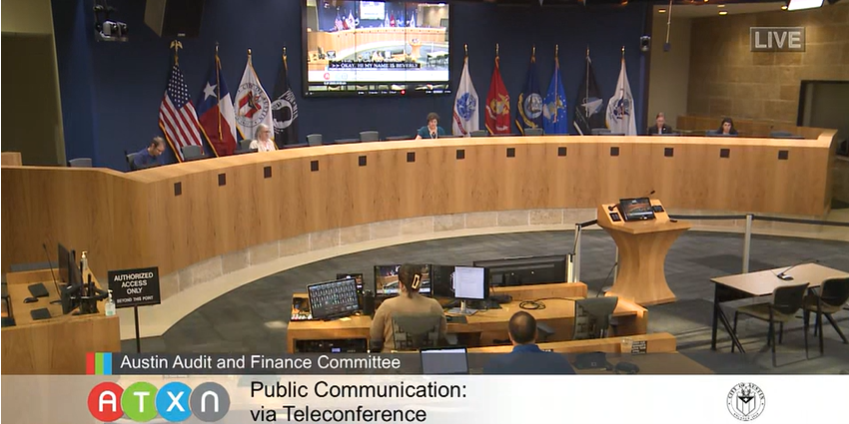 AustinAuditor's tweet photo. September's Audit & Finance has started. The committee will kick off the meeting with citizen communications. Tune in at ATXN live: https://t.co/eeSIPu2QIC
#austintexas #atxgov #auditatx https://t.co/mAt6QlZLvS