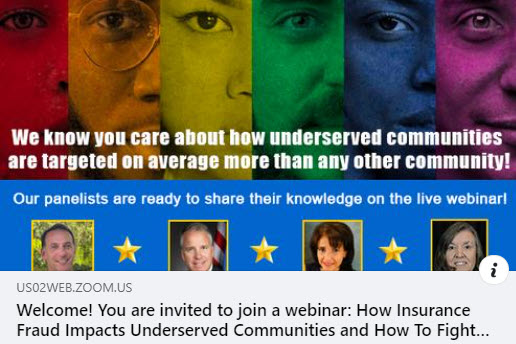 Friends of ACCI. Don’t miss this upcoming webinar on fighting insurance fraud featuring ACCI member and JCA Editor Brenda Cude!  #ACCIconsumer

insurancefraud.us1.list-manage.com/track/click?u=…